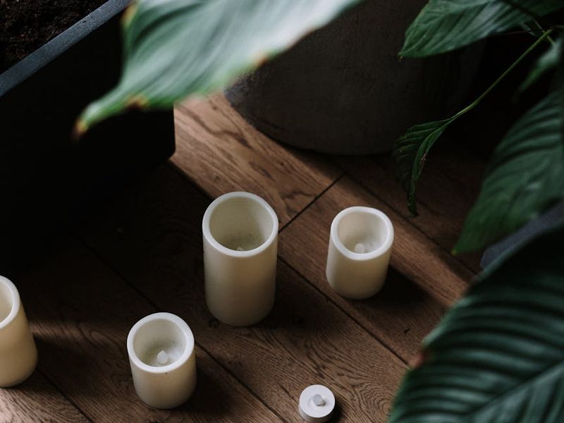 Atmospheric lighting in a minimalist yoga studio
